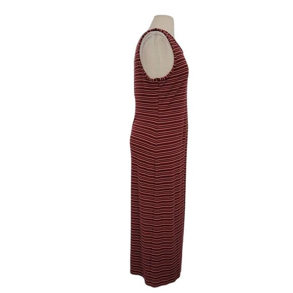 Marine‎ Layer Lexi Rib Daytime Midi Dress Sz XL Ruby Wine Striped Knit Casual - Picture 5 of 10